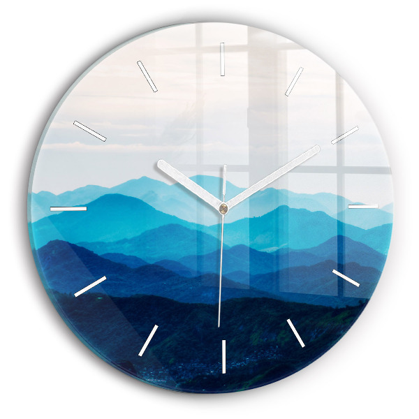 Wanduhr rund Aquarell Berg
