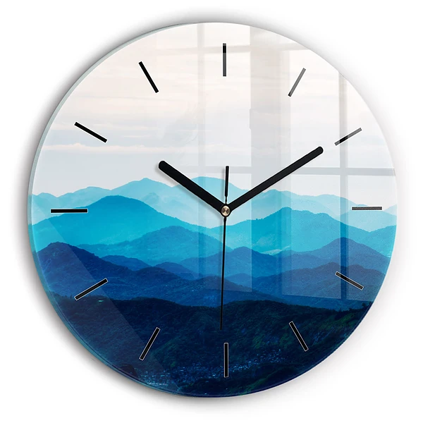 Wanduhr rund Aquarell Berg