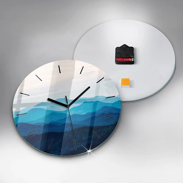 Wanduhr rund Aquarell Berg
