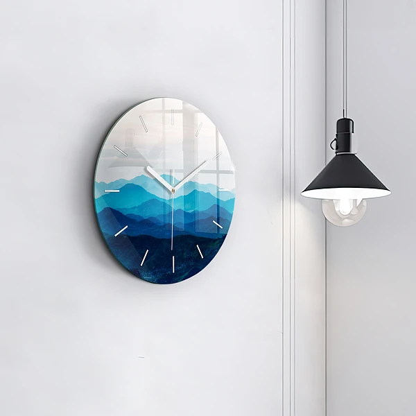 Wanduhr rund Aquarell Berg