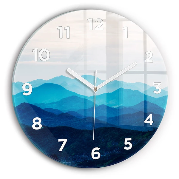 Wanduhr rund Aquarell Berg