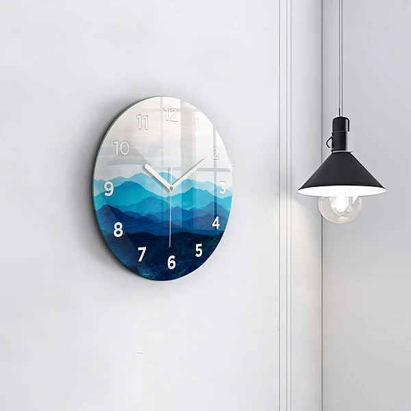 Wanduhr rund Aquarell Berg