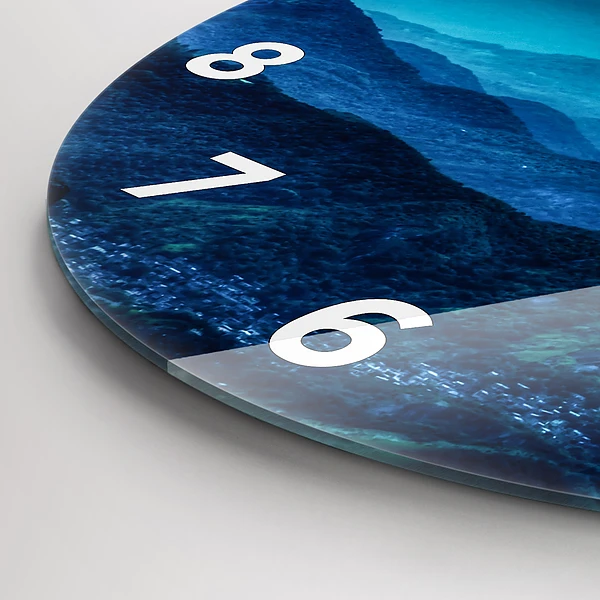 Wanduhr rund Aquarell Berg