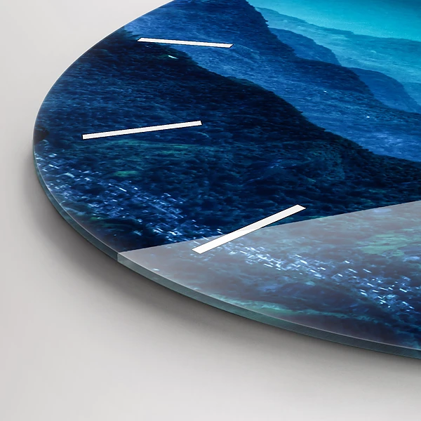 Wanduhr rund Aquarell Berg