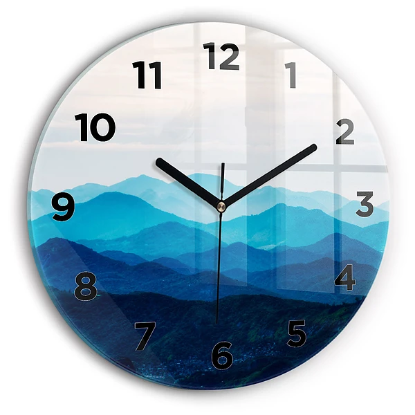 Wanduhr rund Aquarell Berg