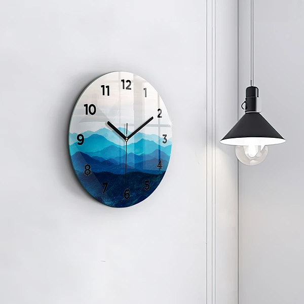 Wanduhr rund Aquarell Berg