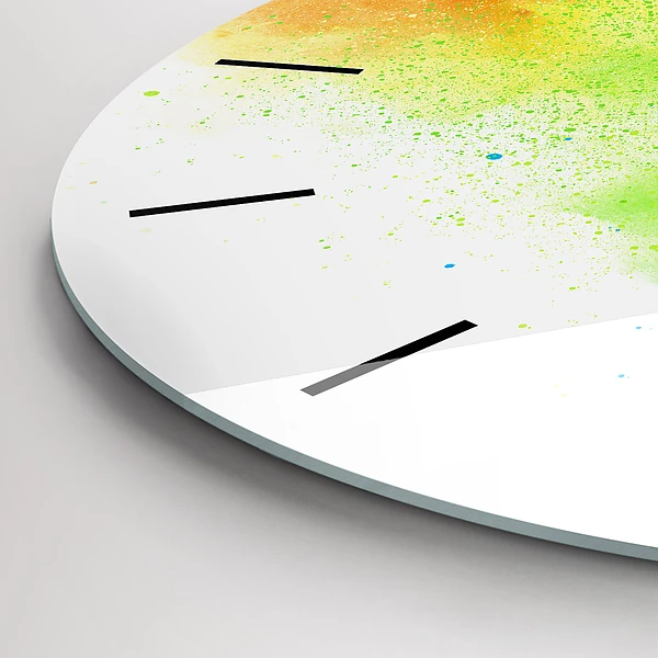 Wanduhr rund Abstrakter Regenbogen