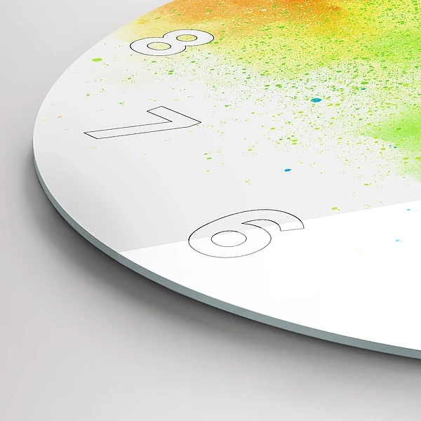 Wanduhr rund Abstrakter Regenbogen