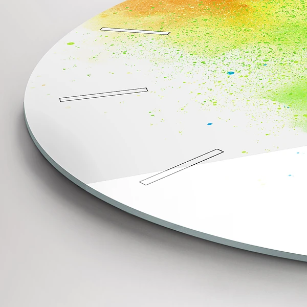 Wanduhr rund Abstrakter Regenbogen