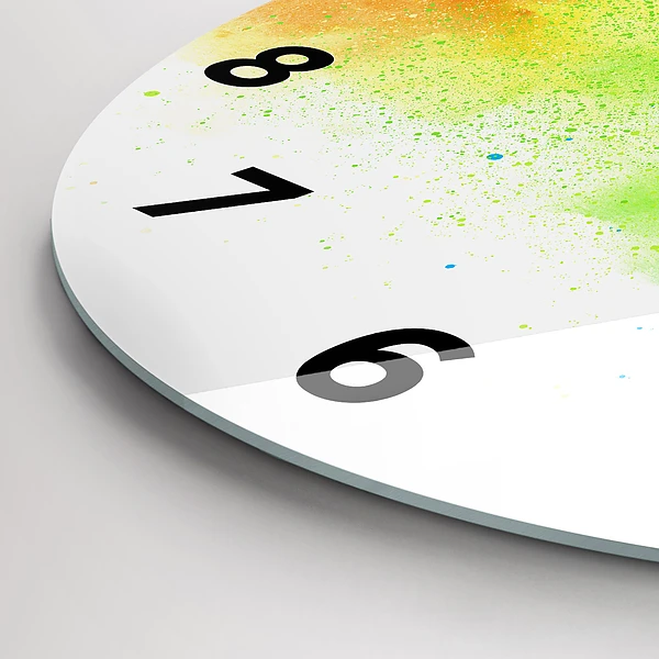 Wanduhr rund Abstrakter Regenbogen