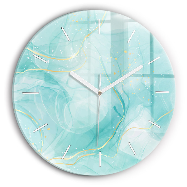 Wanduhr rund Abstrakter Marmor