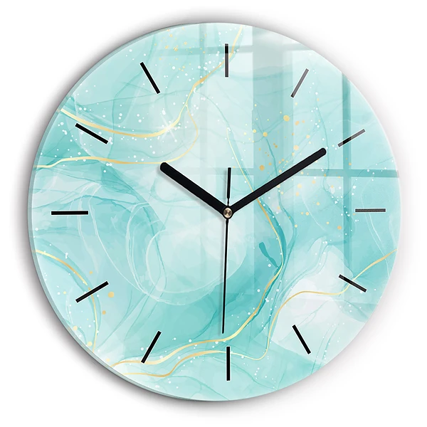 Wanduhr rund Abstrakter Marmor