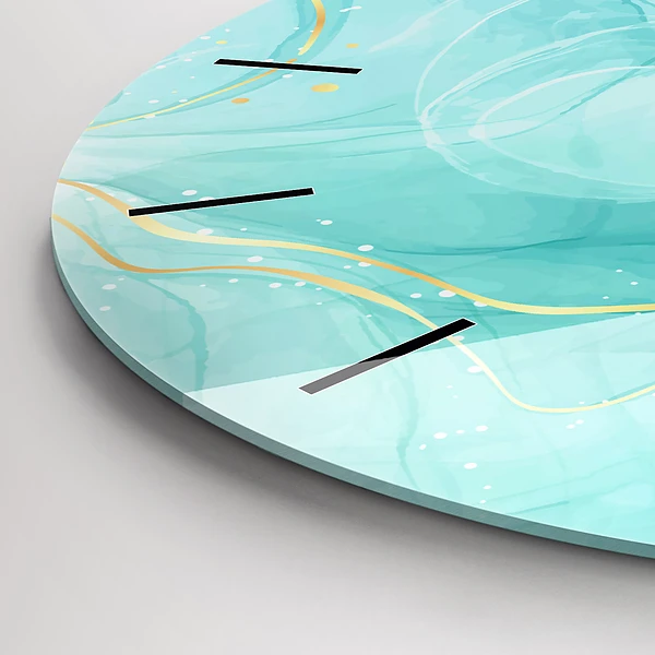 Wanduhr rund Abstrakter Marmor