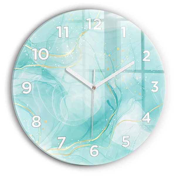 Wanduhr rund Abstrakter Marmor