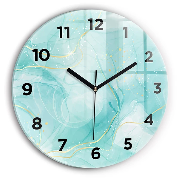 Wanduhr rund Abstrakter Marmor