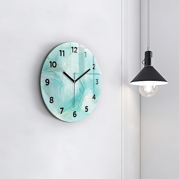Wanduhr rund Abstrakter Marmor