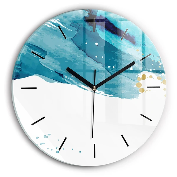 Wanduhr rund mit motiv Pinselstriche