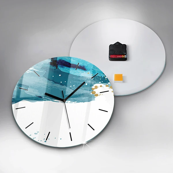 Wanduhr rund mit motiv Pinselstriche