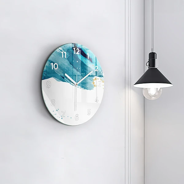 Wanduhr rund mit motiv Pinselstriche