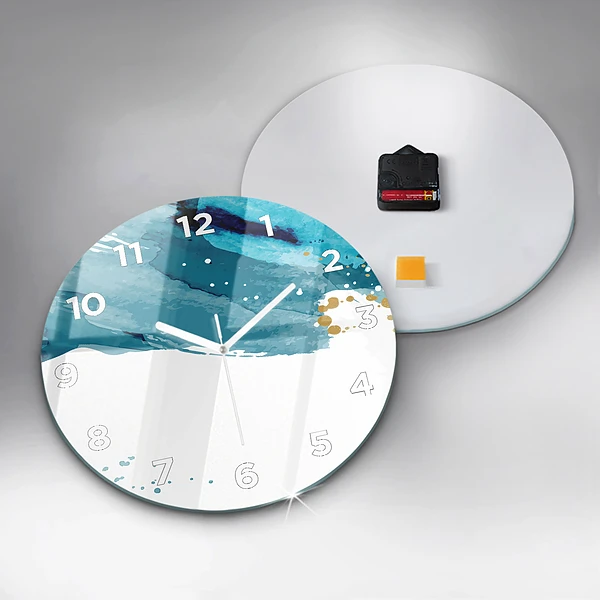 Wanduhr rund mit motiv Pinselstriche