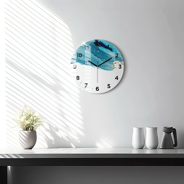 Wanduhr rund mit motiv Pinselstriche