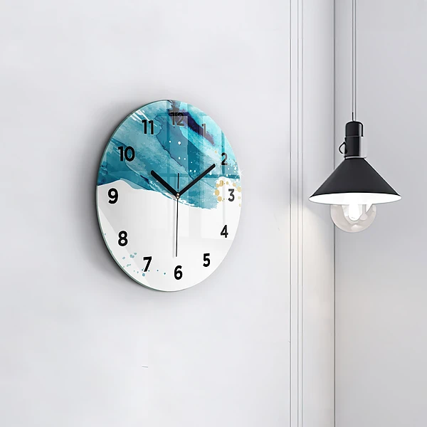 Wanduhr rund mit motiv Pinselstriche
