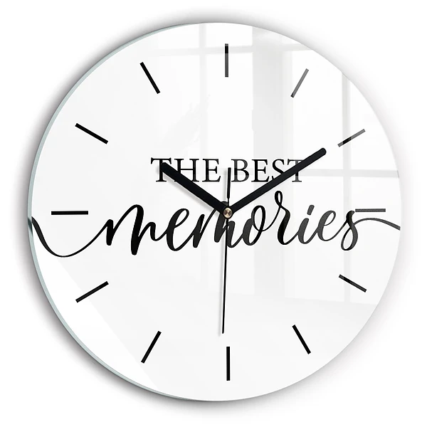 Wanduhr glas rund Erinnerungen Inschrift
