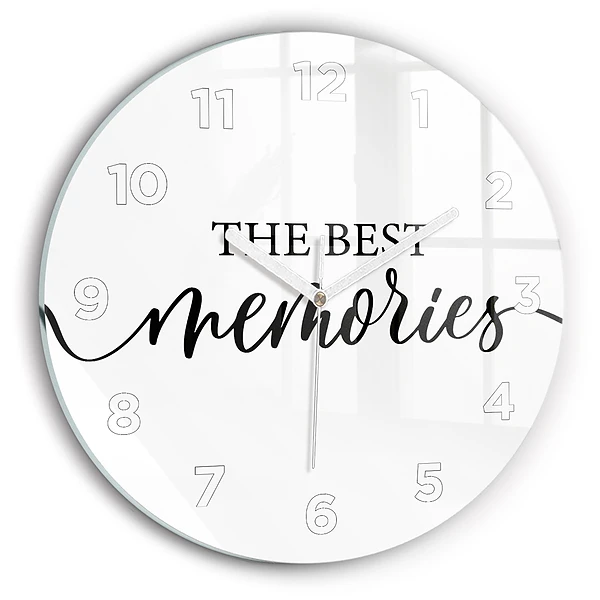 Wanduhr glas rund Erinnerungen Inschrift
