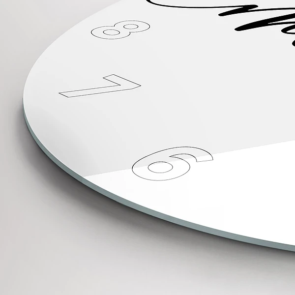 Wanduhr glas rund Erinnerungen Inschrift