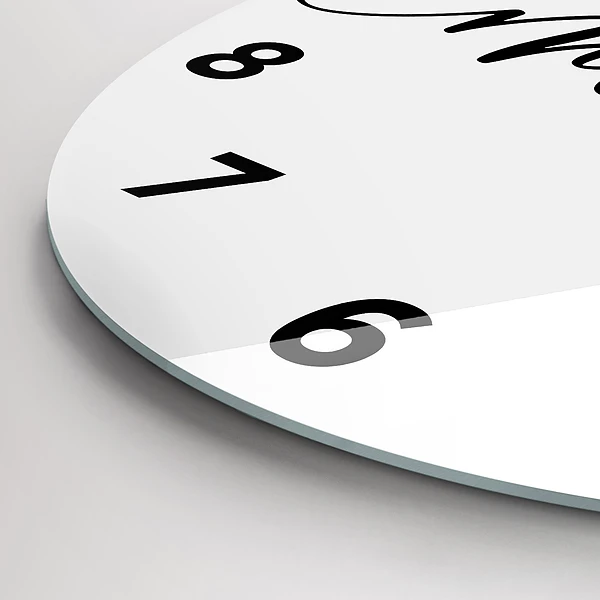 Wanduhr glas rund Erinnerungen Inschrift