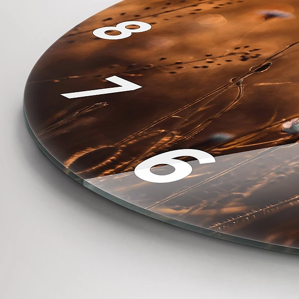 Wanduhr rund mit motiv Feld Sonnenaufgang