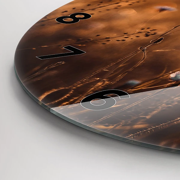 Wanduhr rund mit motiv Feld Sonnenaufgang