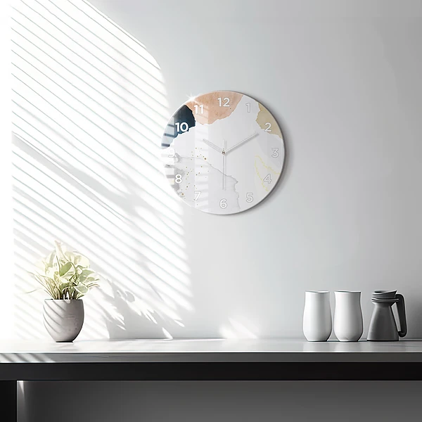 Wanduhr rund Flecken abstrakt