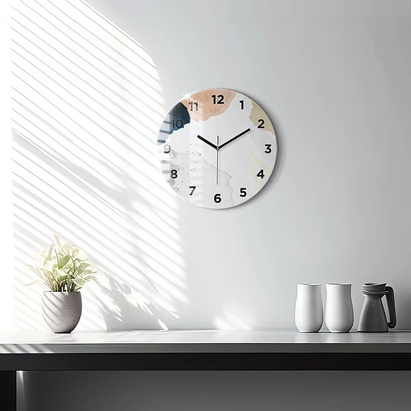 Wanduhr rund Flecken abstrakt