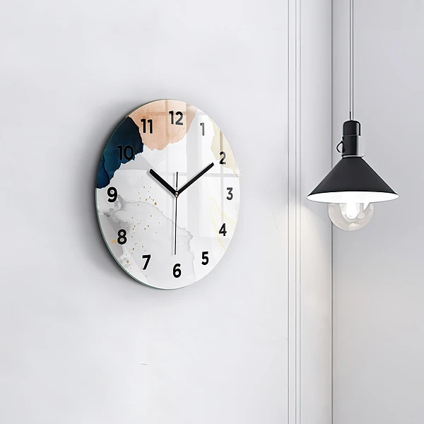 Wanduhr rund Flecken abstrakt