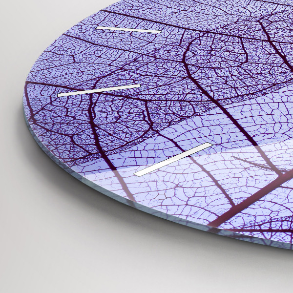 Wanduhr glas rund Natur Blätter