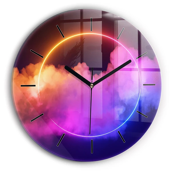 Wanduhr rund mit motiv 3D Rauch abstrakt