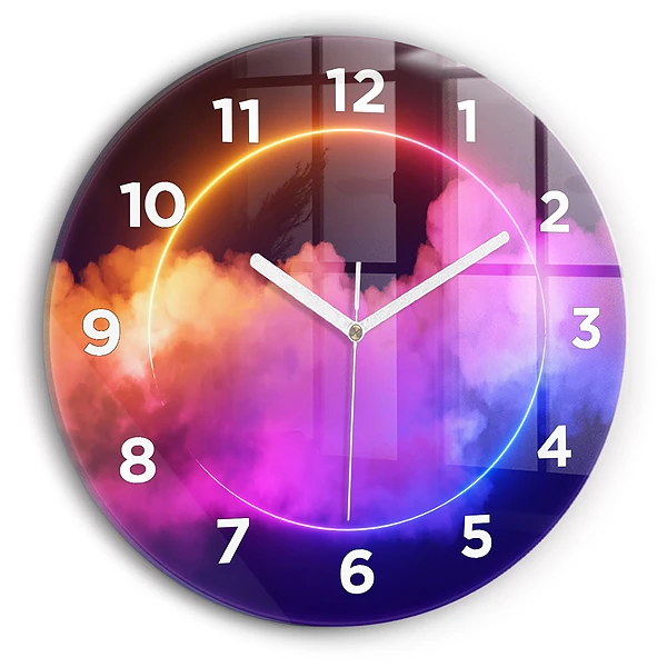 Wanduhr rund mit motiv 3D Rauch abstrakt