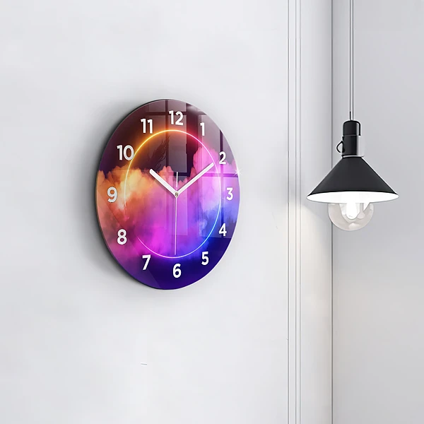 Wanduhr rund mit motiv 3D Rauch abstrakt
