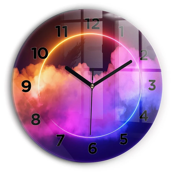 Wanduhr rund mit motiv 3D Rauch abstrakt