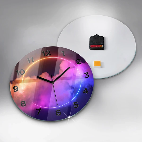 Wanduhr rund mit motiv 3D Rauch abstrakt