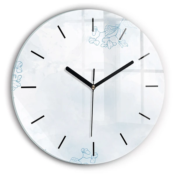 Wanduhr rund Skizze von Pflanzen