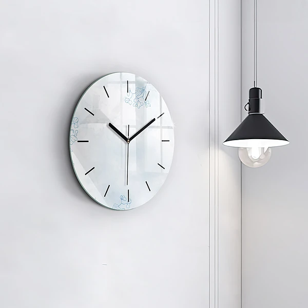 Wanduhr rund Skizze von Pflanzen