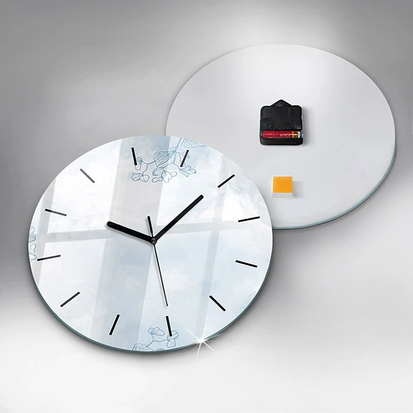 Wanduhr rund Skizze von Pflanzen