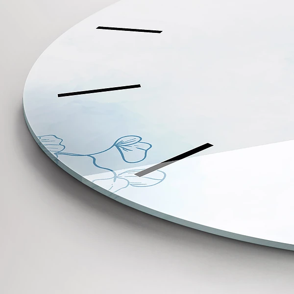 Wanduhr rund Skizze von Pflanzen