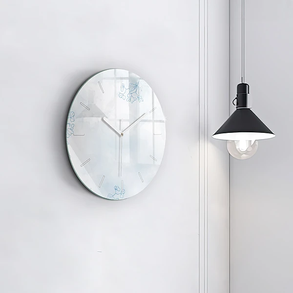 Wanduhr rund Skizze von Pflanzen