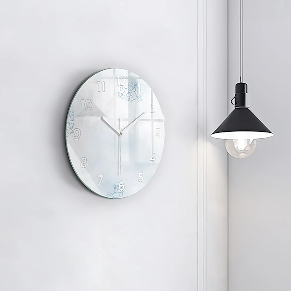 Wanduhr rund Skizze von Pflanzen