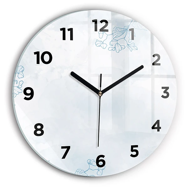 Wanduhr rund Skizze von Pflanzen