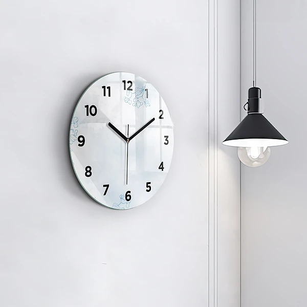 Wanduhr rund Skizze von Pflanzen