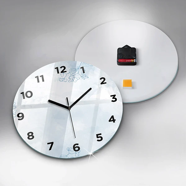 Wanduhr rund Skizze von Pflanzen